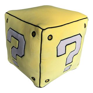 WTT Nintendo - 3D Question Mark Cube - Coussin décoratif (Jaune/Noir/Gris)