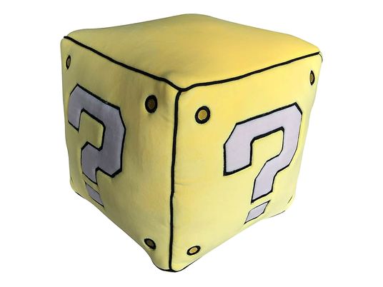 WTT Nintendo - 3D Question Mark Cube - Cuscino decorativo (Giallo/Nero/Grigio)