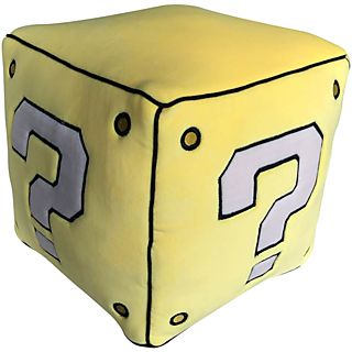 WTT Nintendo - 3D Question Mark Cube - Coussin décoratif (Jaune/Noir/Gris)