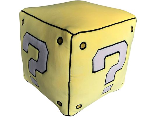WTT Nintendo - 3D Question Mark Cube - Coussin décoratif (Jaune/Noir/Gris)