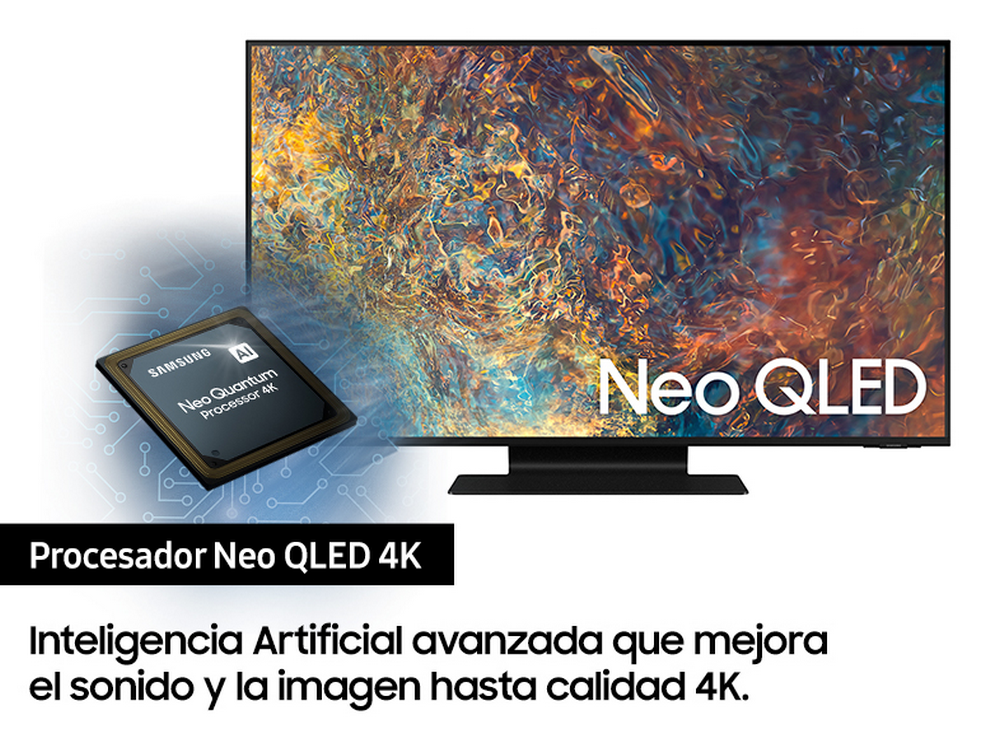 TV QLED 50" - Samsung QE50QN90AATXXC, Neo QLED 4K con IA, HDR 1500, Smart TV, Bluetooth, HDMI, Negro