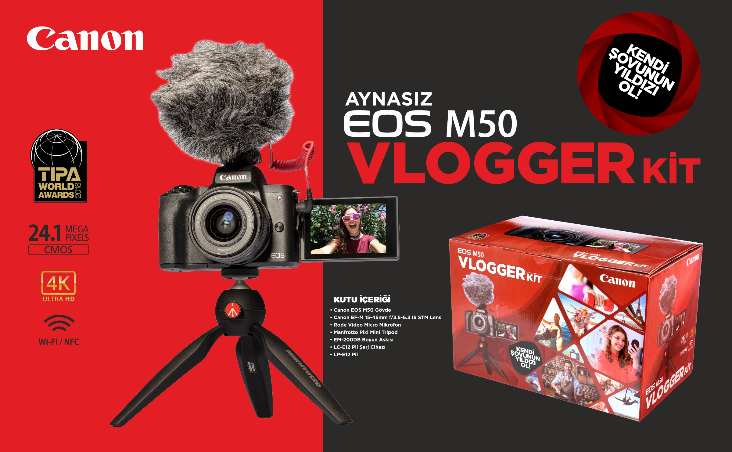 CANON EOS M50 BK M15-45 IS Vlogger Kit  