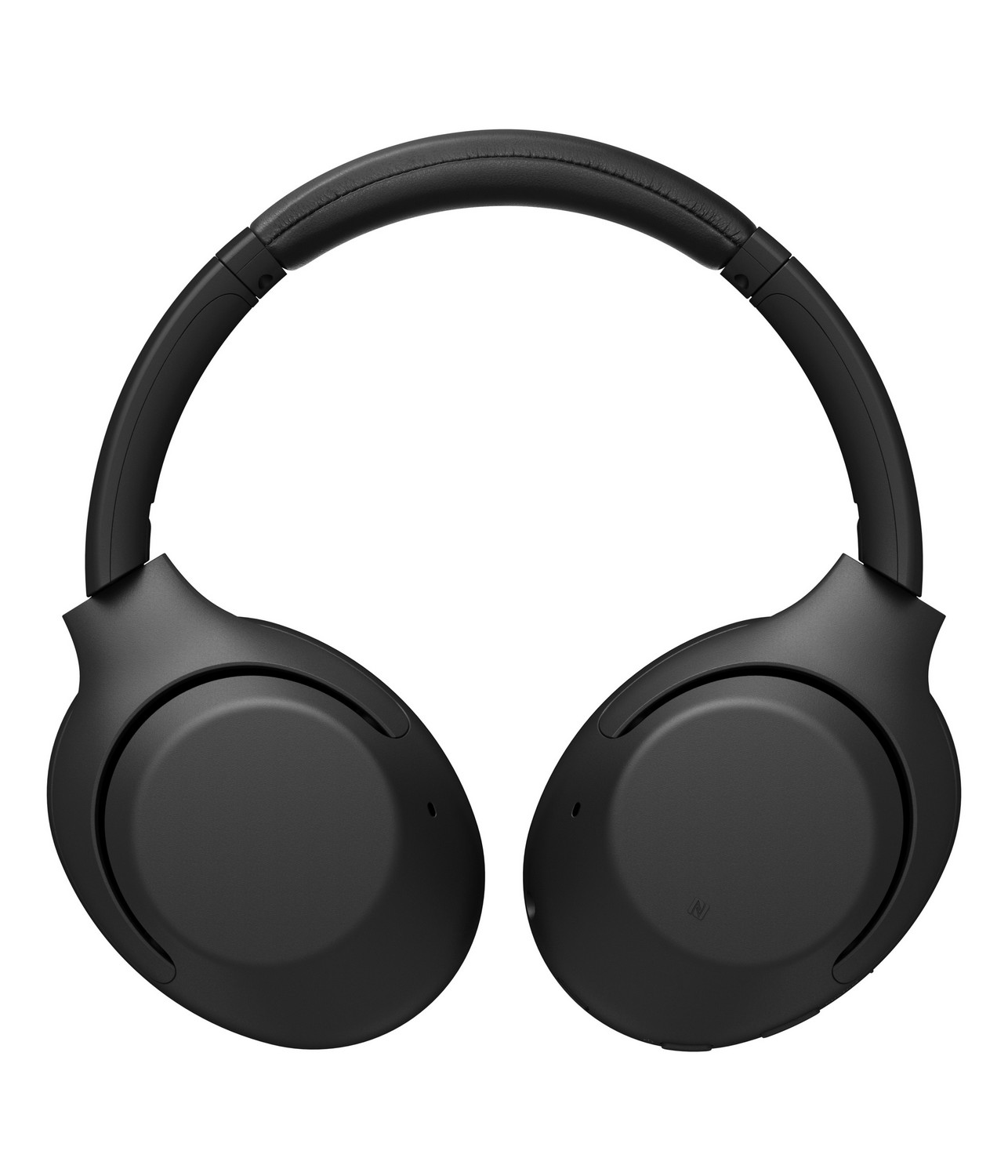 Auriculares negros con diadema y auriculares, aislados sobre fondo blanco. Logotipo de Sony visible.