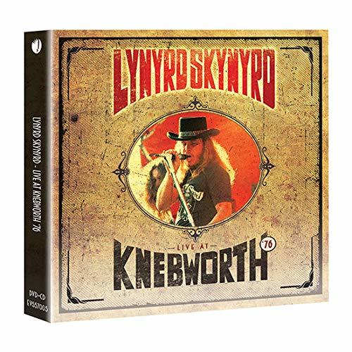 DVD-CD-Box-Set von Lynyrd Skynyrd Live at Knebworth '76, mit Bandbild auf dem Cover.