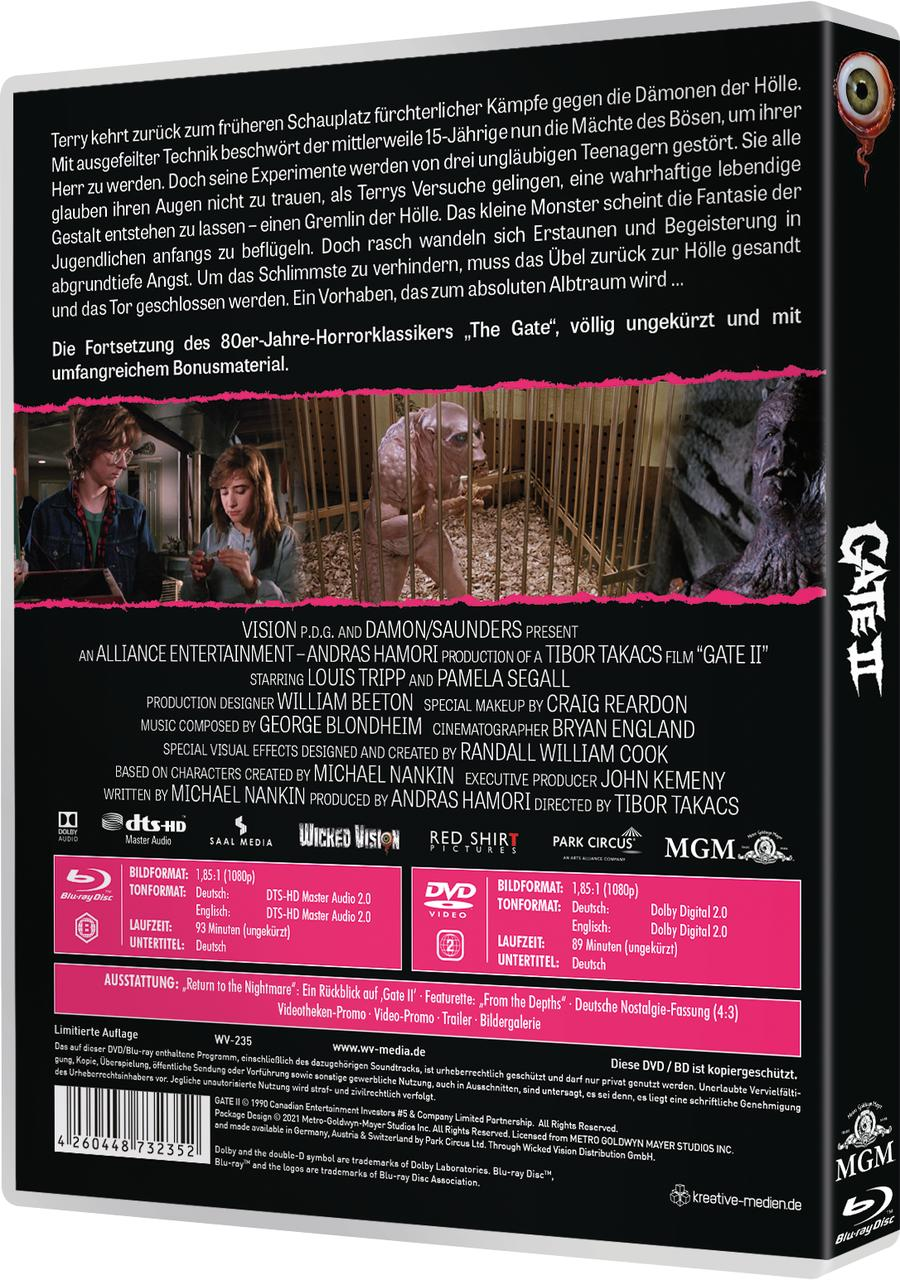 Rückseite einer DVD-Hülle mit Text und Bildern zu einem Film.