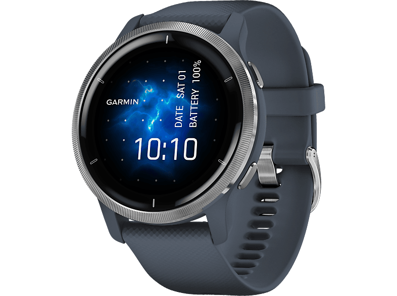 Garmin Smartwatch Venu 2 45mm, Granitblau/Silber (010-02430-10)