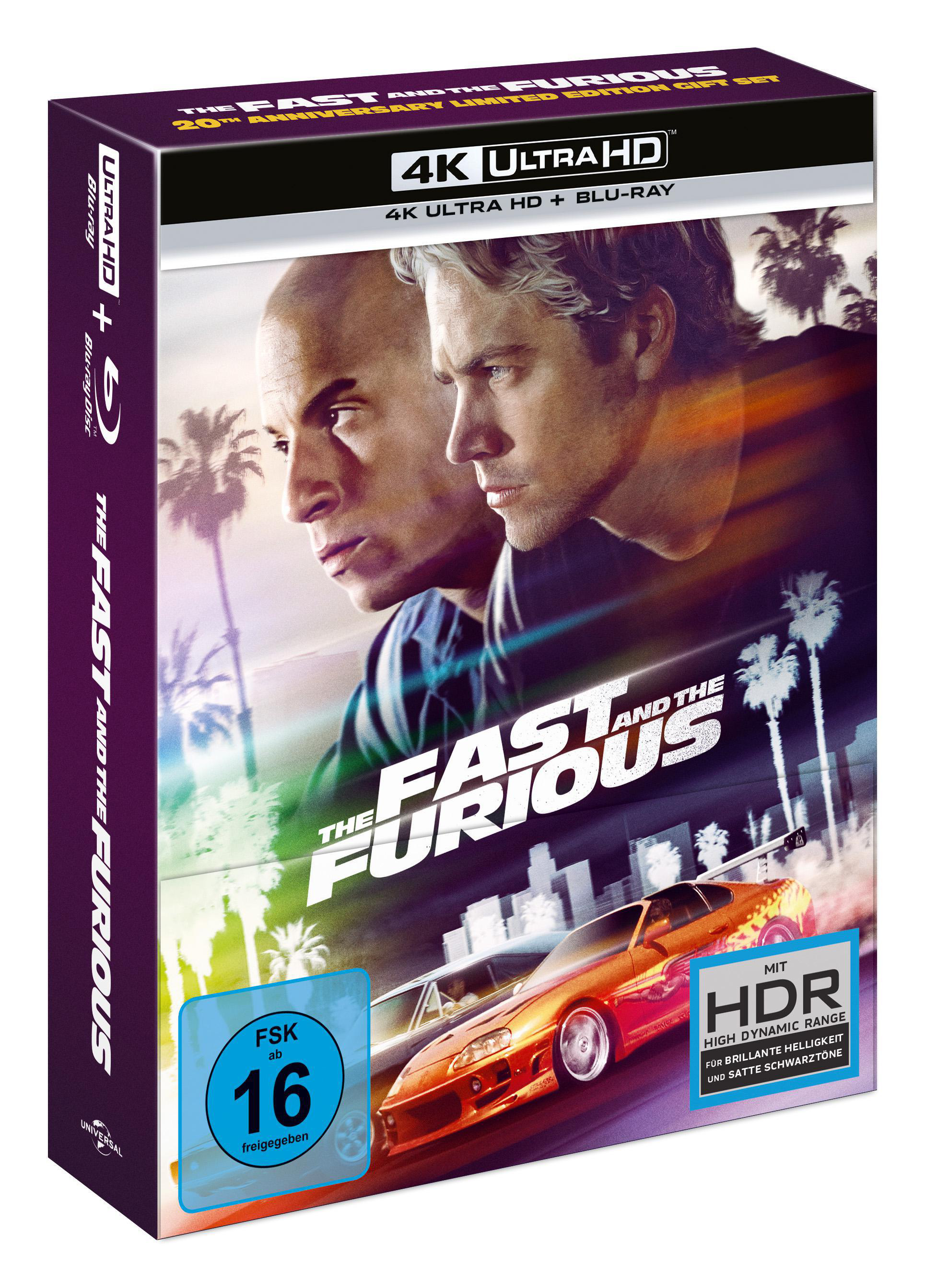 Blu-ray-Boxset für Fast & Furious 4K Ultra HD mit Vin Diesel und Paul Walker.