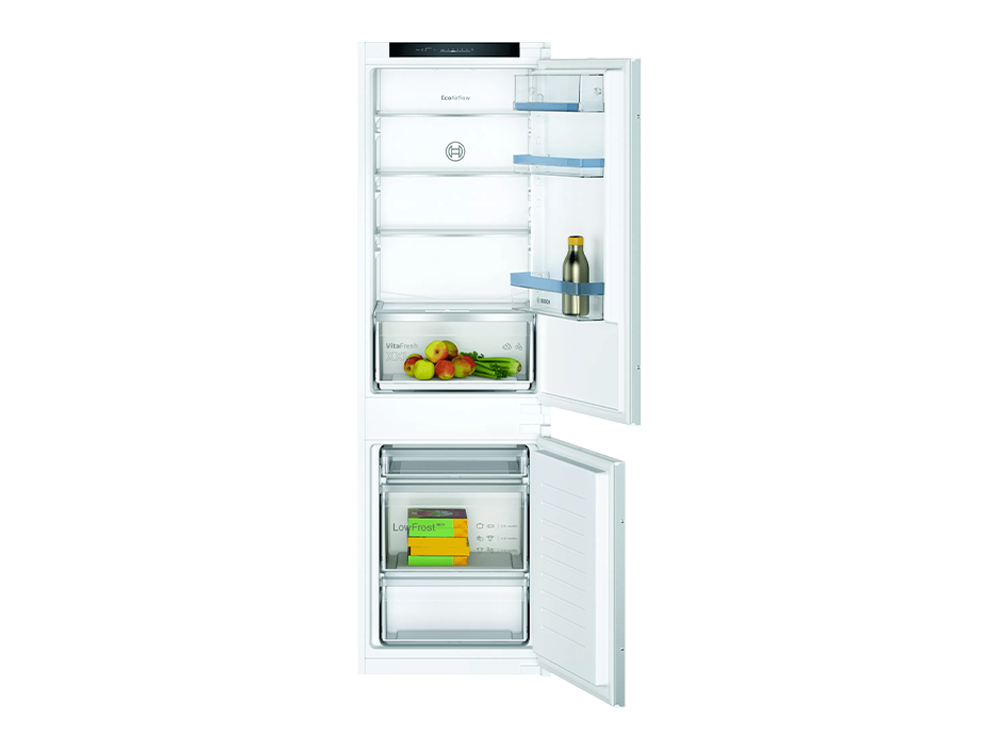 Frigorífico combi - Bosch KIV86VSE0, Integrable, 35dB, No Frost, 277l, VitaFresh XXL, BigBox, 177.20cm, Blanco