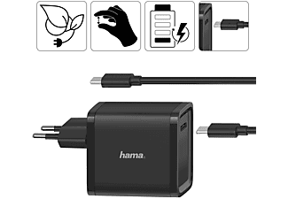 HAMA 45 Watt USB-C Notebook-Netzteil Universal, 5 - 20 Volt, Schwarz