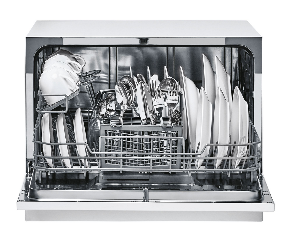 Lavavajillas - Candy CDCP 6, Compacto, 6 servicios, 6 programas, 43cm ancho, Antidesbordamiento, Blanco