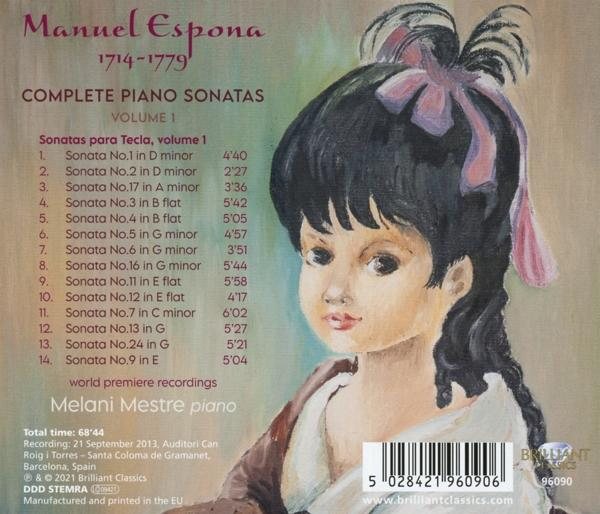 Melani Mestre - Espona:Complete Piano Sonatas,Vol.1  - (CD)