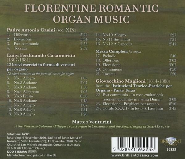 Matteo Venturini - Florentine Romantic Organ Music  - (CD)