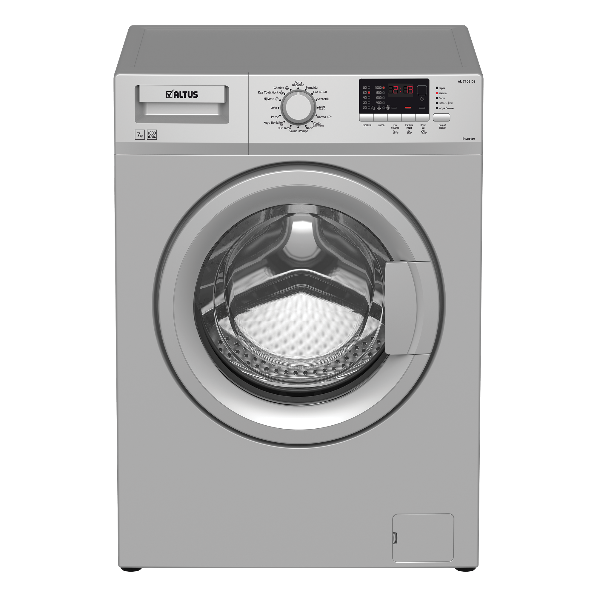 AL 7103 DS 15 Programlı 7 Kg 1000 Devir Çamaşır Makinesi Gri