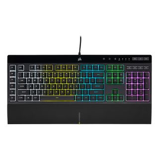 CORSAIR K55 RGB PRO (CH) - Gaming-Tastatur, Kabelgebunden, QWERTZ, Full size, Rubber dome, Schwarz