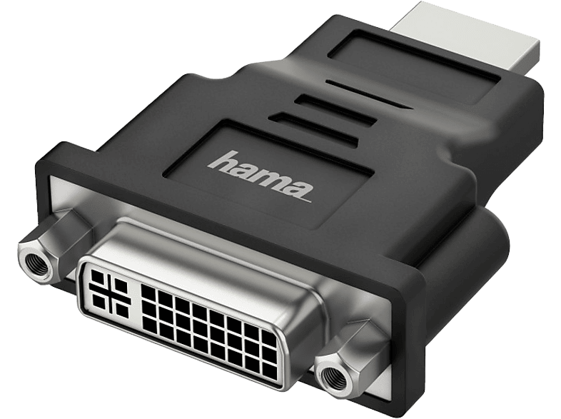 Adaptador HDMI a DVI - Hama 00200339, De conector enchufe DVI-D, Transmisión 4K Ultra HD, Negro