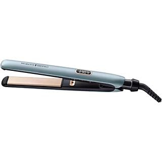 Plancha de pelo - Remington Shine Therapy PRO, Revestimiento cerámica, Tecnología iónica, Azul