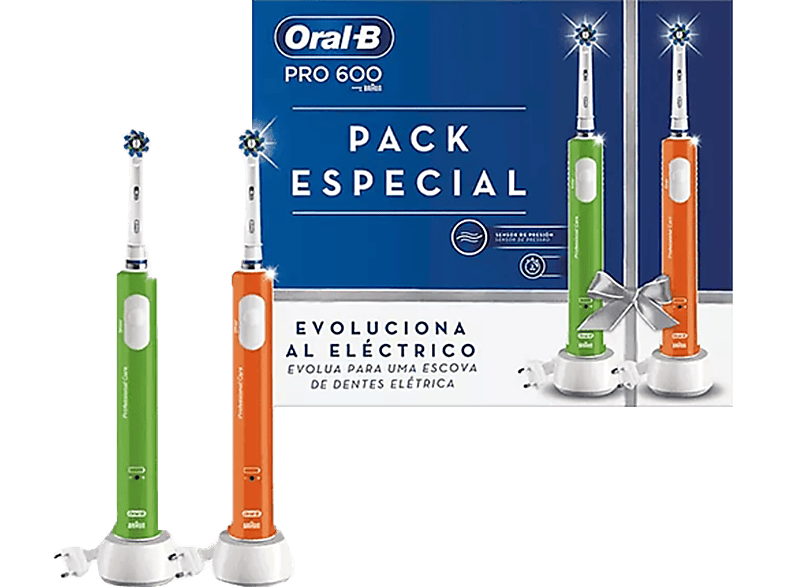 Cepillo Eléctrico OralB PRO-600 DUO Verde/Naranja