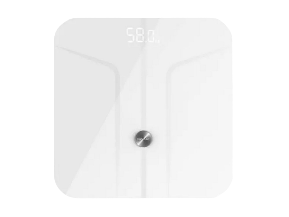 Báscula de baño - Cecotec Surface Precision 9700 Smart Healthy, Hasta 180 kg, Bluetooth, Vidrio, Blanco