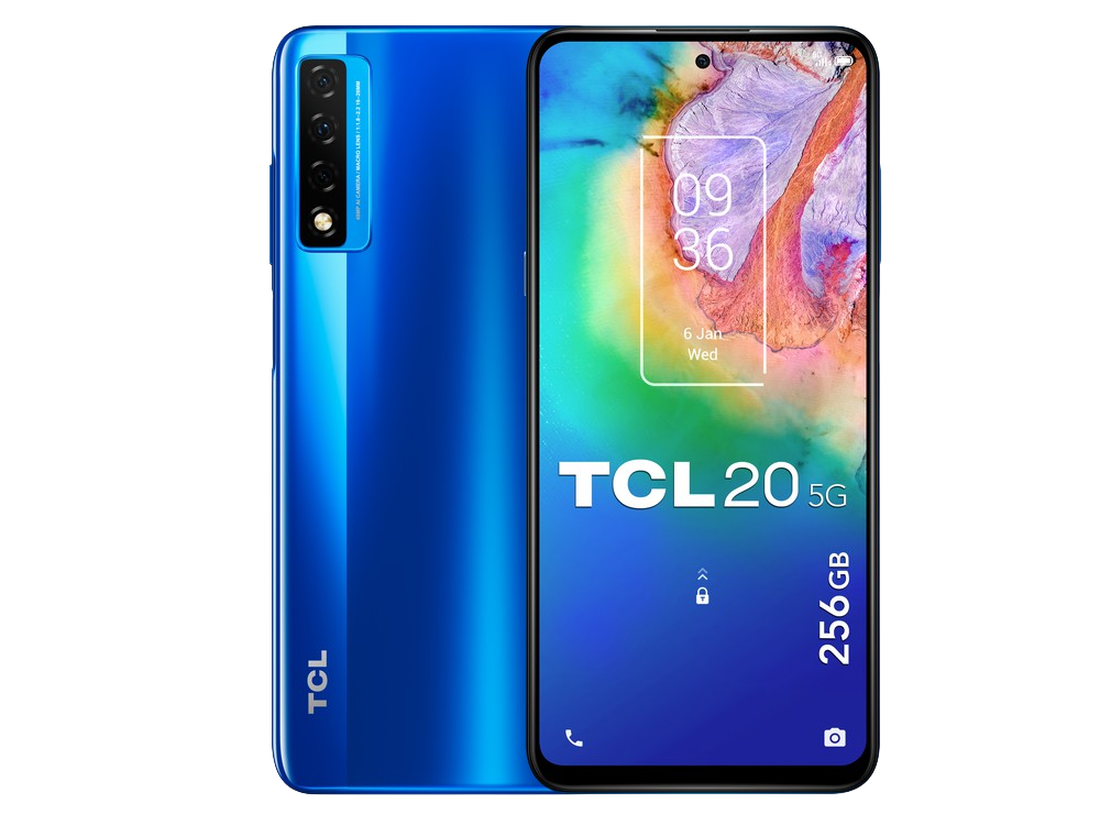 Tcl 20 5g 256gb smartphone de 6.67 fhd+ con nxtvision qualcomm 690 6gb256gb ampliable microsd dual sim 48mp+8mp+2mp batería 4500mah android 10 actualizable azul 6256gb full t781k 256 6 4500