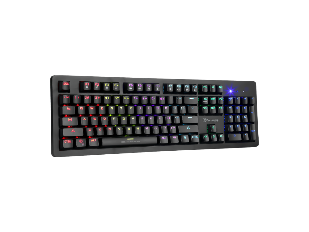 Teclado gaming - Marvo MA-K916 SP, Con cable, 1.6 m, 104 teclas, USB, Anti-ghosting, Iluminación RGB, Negro