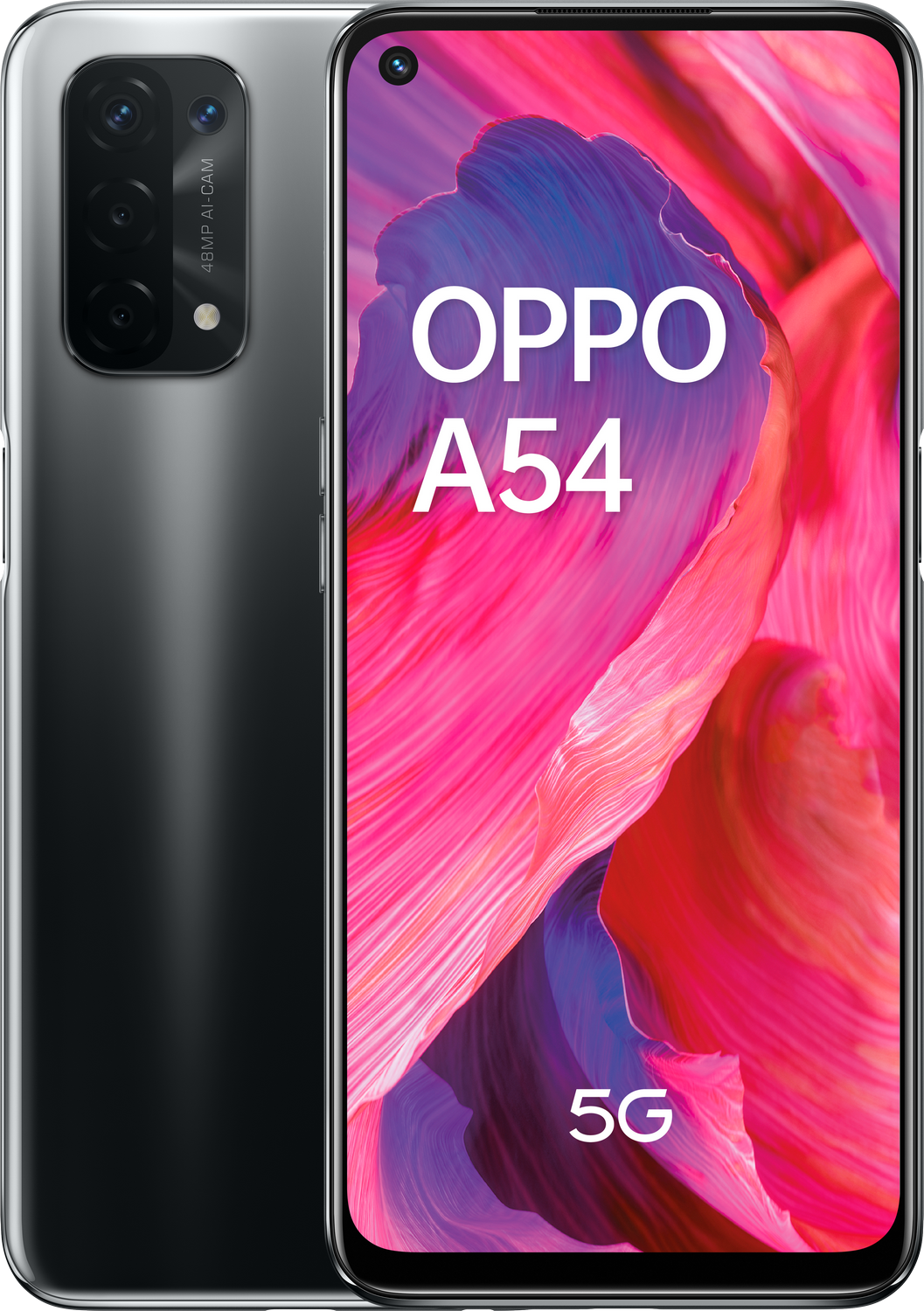 Oppo A54 5g pantalla 649 lcd fhd+ 90hz 4 gb ram+ 64 almacenamiento qualcomm snapdragon 480 48+8+2+2 mp 5000 mah con carga de 10 w negro espt 464gb 6.49 6.5 4gb 64gb 64gb+4gb 1651 65“