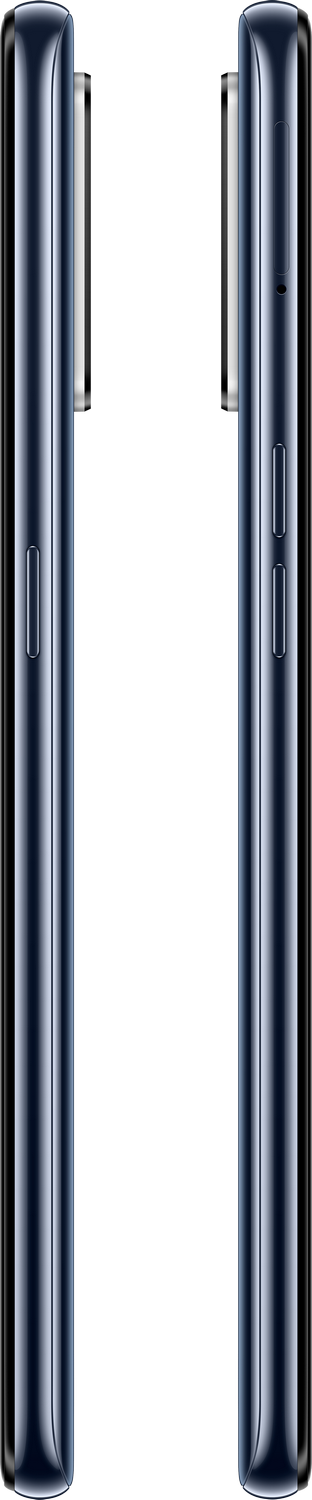 Dos smartphones uno al lado del otro, negros, con botones laterales.