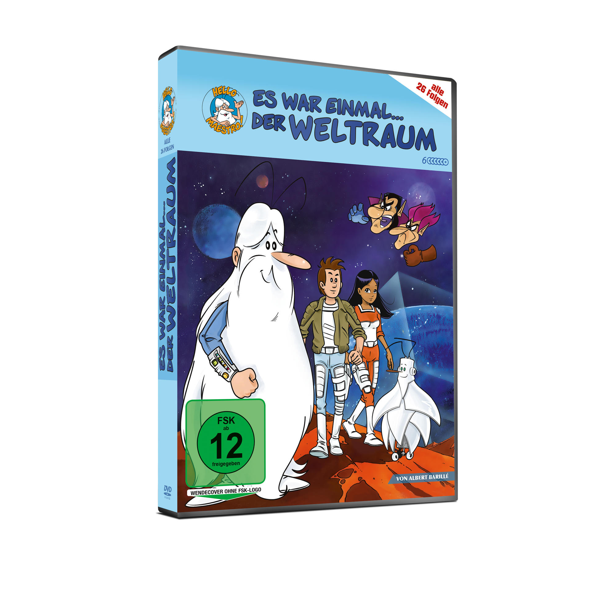 DVD-Box eines Zeichentrickfilms, mit einer Gruppe von Cartoonfiguren.