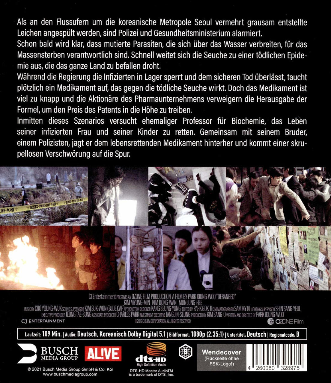 Rückseite einer DVD-Hülle mit Text und Bildern. Eine überfüllte Szene mit Menschen.