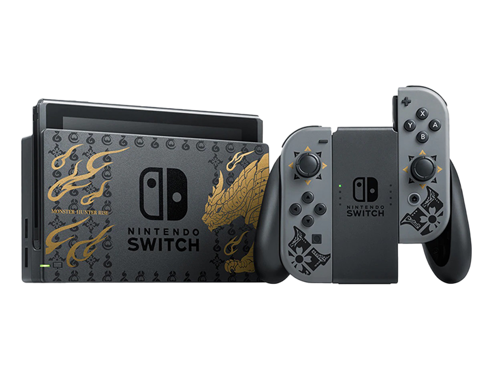 Consola - Nintendo Switch (Monster Hunter Rise Edition), 6.2", Joy-Con, Con Juego Monster Hunter Rise, Gris