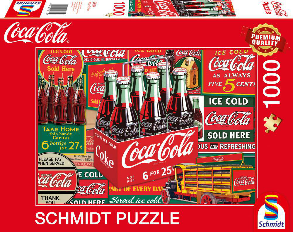 SPIELE SCHMIDT Puzzle Mehrfarbig 1000 Teile Vintagemotiv (UE) Coca-Cola