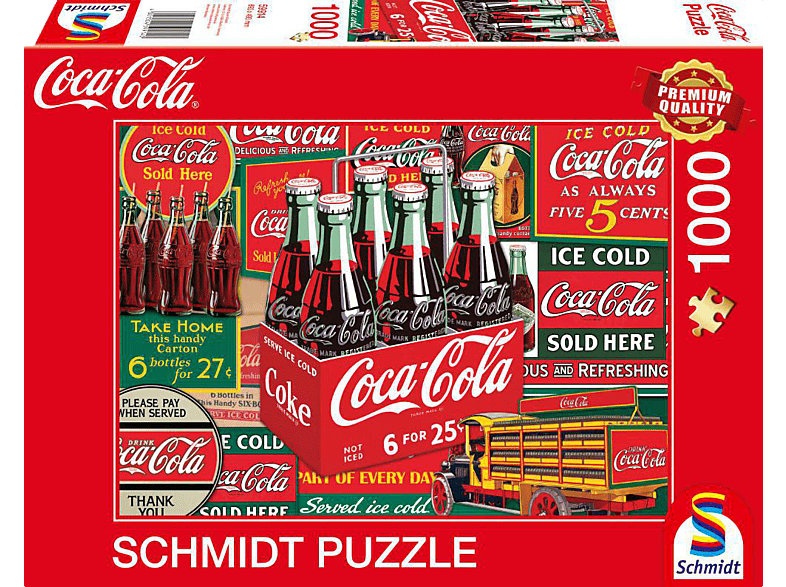 SCHMIDT SPIELE (UE) Coca-Cola Vintagemotiv 1000 Teile Puzzle Mehrfarbig | bis 1000 Teile
