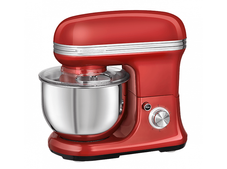 Profi Cook PC-KM 1197 Küchenmaschine Rot (Rührschüsselkapazität: 5 l, 1200 Watt)