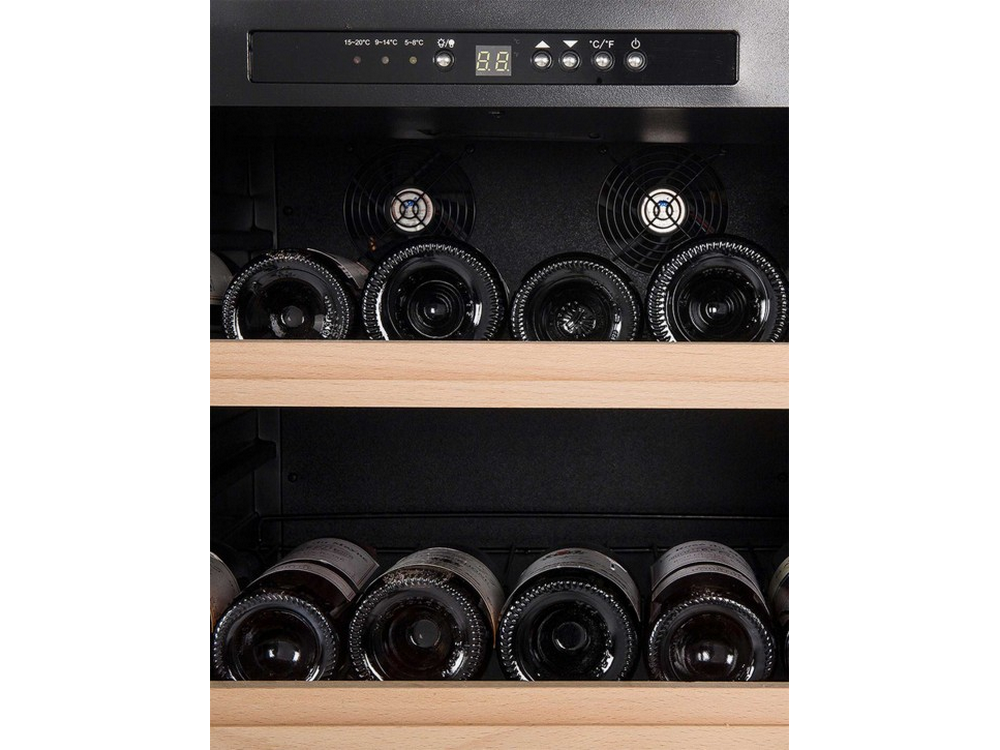 Vinoteca - La Sommelière CTV178 , 165 botellas, Dinámico, De 5 a 20°C, Puerta acristalada, 5 bandejas, Negro