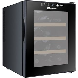 Vinoteca - Climadiff CC12, 12 botellas, Termoeléctrico, 3 estantes, LED, 50cm, Negro