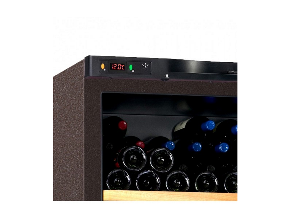 Vinoteca - Climadiff CLA310A+, 294 botellas, Antivibración, 5 estantes, LED, 183 cm, Marrón
