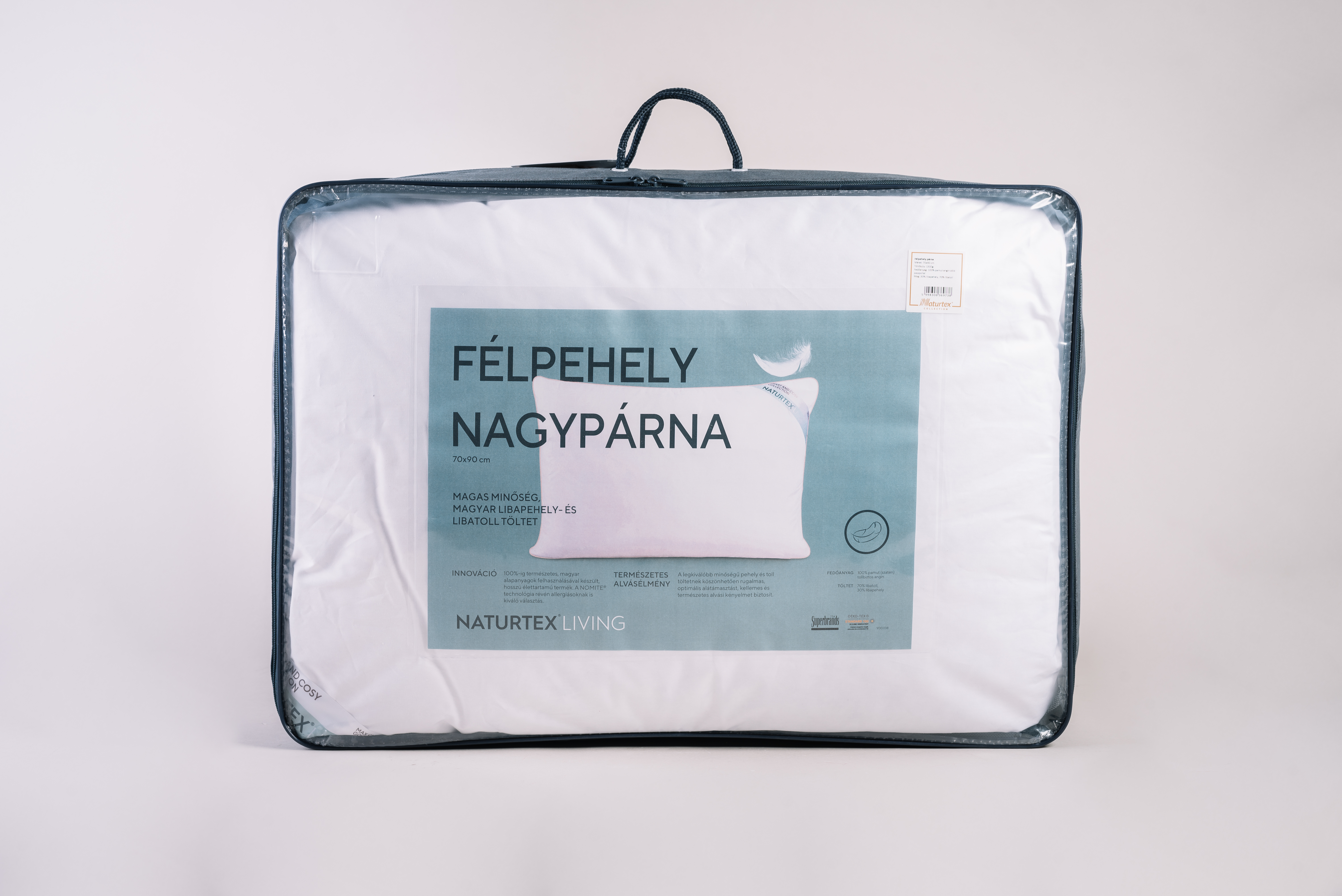 NATURTEX Félpehely nagypárna, 70x90cm, 1300g