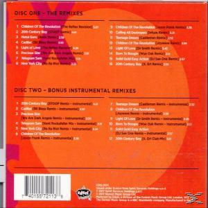CD-tok hátlapja, amelyen a "Disc One - The Remixes" és a "Disc Two - Bonus Instrumental Remixes" számlistái láthatók.