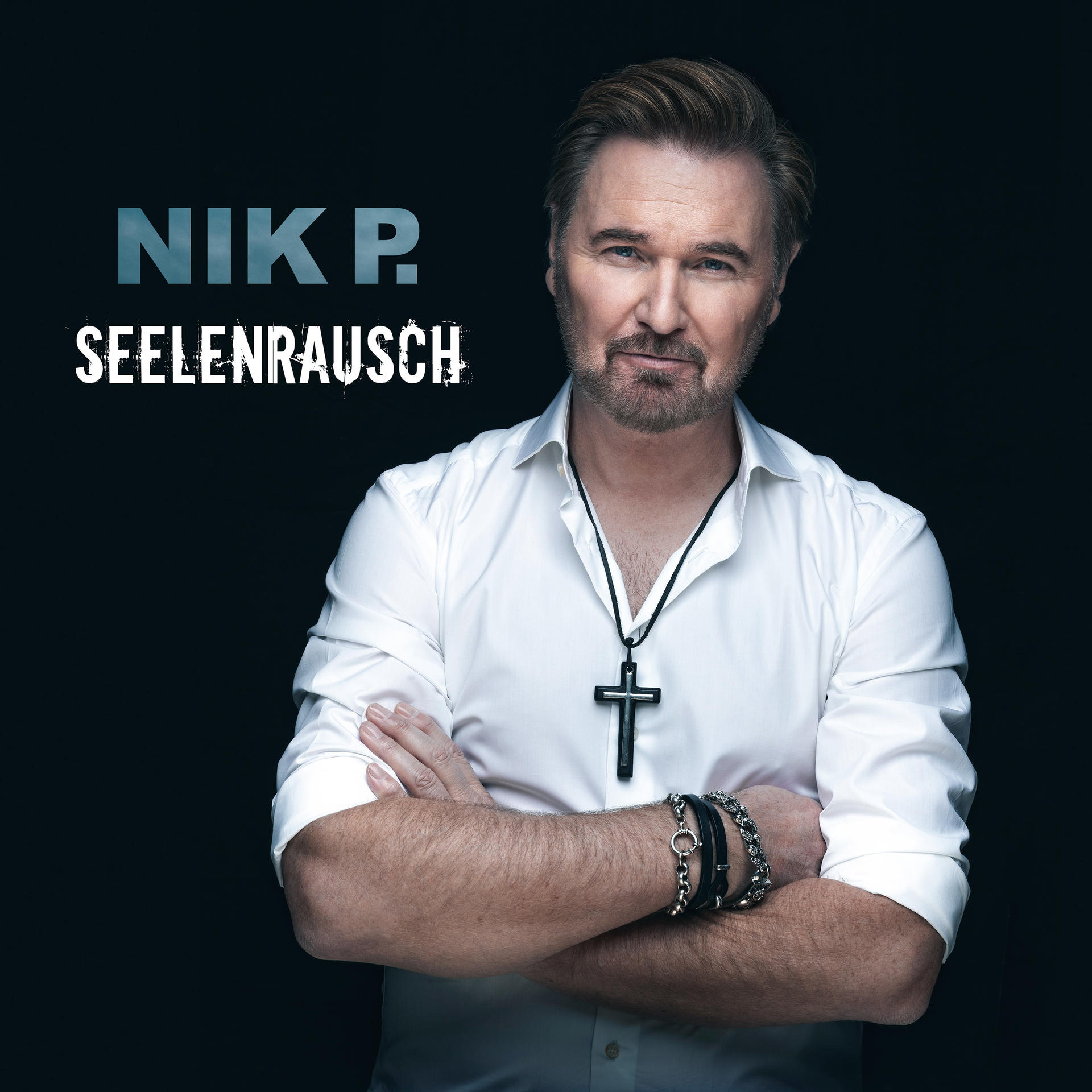 Albumcover mit einem Mann mit Kreuzkette. Der Titel ist „Seelenrausch“.