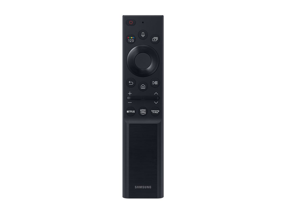 Mando a distancia Samsung negro con varios botones.