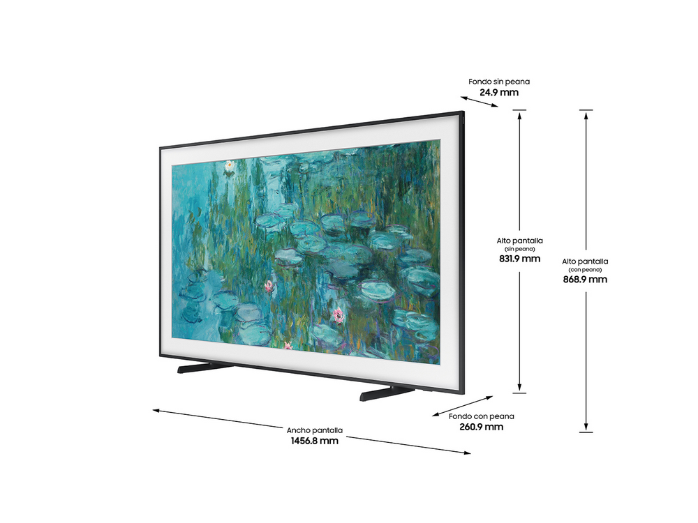 TV QLED 65" - Samsung The Frame QE65LS03AAUXXC, UHD 4K, Smart TV, HDR10+, Tizen, Control voz, Negro