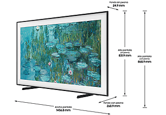 TV QLED 65" - Samsung The Frame QE65LS03AAUXXC, UHD 4K, Smart TV, HDR10+, Tizen, Control voz, Negro