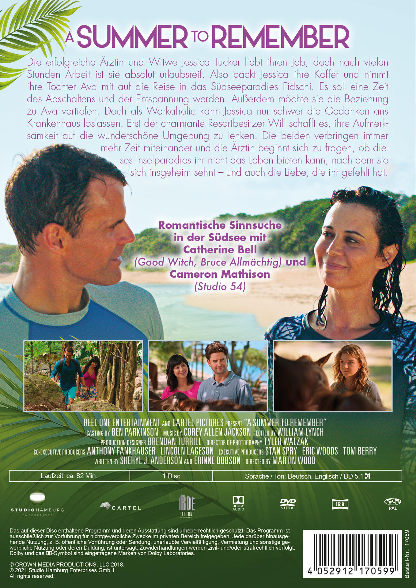 DVD-Cover mit Gesichtern von Schauspielern, Titel "A Summer to Remember" und Werbetext.