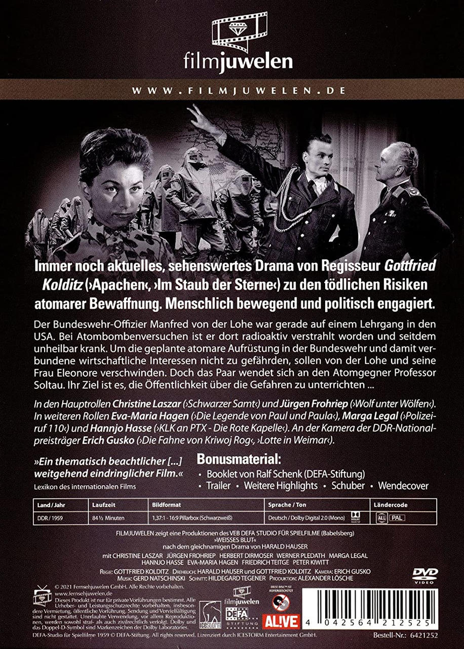 Die Rückseite einer DVD-Hülle mit Text auf Deutsch, mit Bildern von Personen.