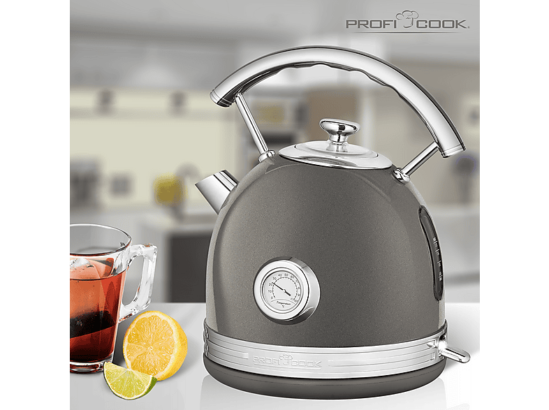Profi Cook Wasserkocher 1.7l Vintage PC-WKS 1192 anthrazit, Anthrazit — Foto 3 von 5