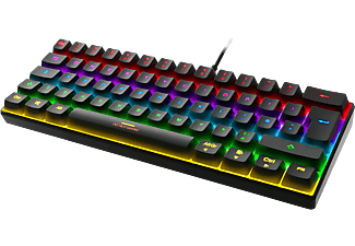 DELTACO GAMING Mini 62 gombos gamer billentyűzet, UK Angol kiosztás, RGB (GAM-075-UK)