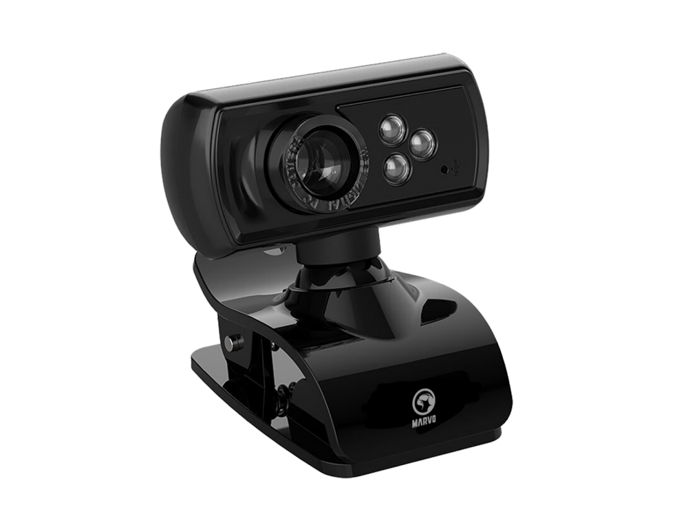 Webcam Marvo Mpc01 full hd 5 usb 1.5 sensor cmos giratorio 360° negro scorpion modelo mampc01 de mpx 360º resolución 1080p enfoque fijo incluye para formato avi y camara 1080