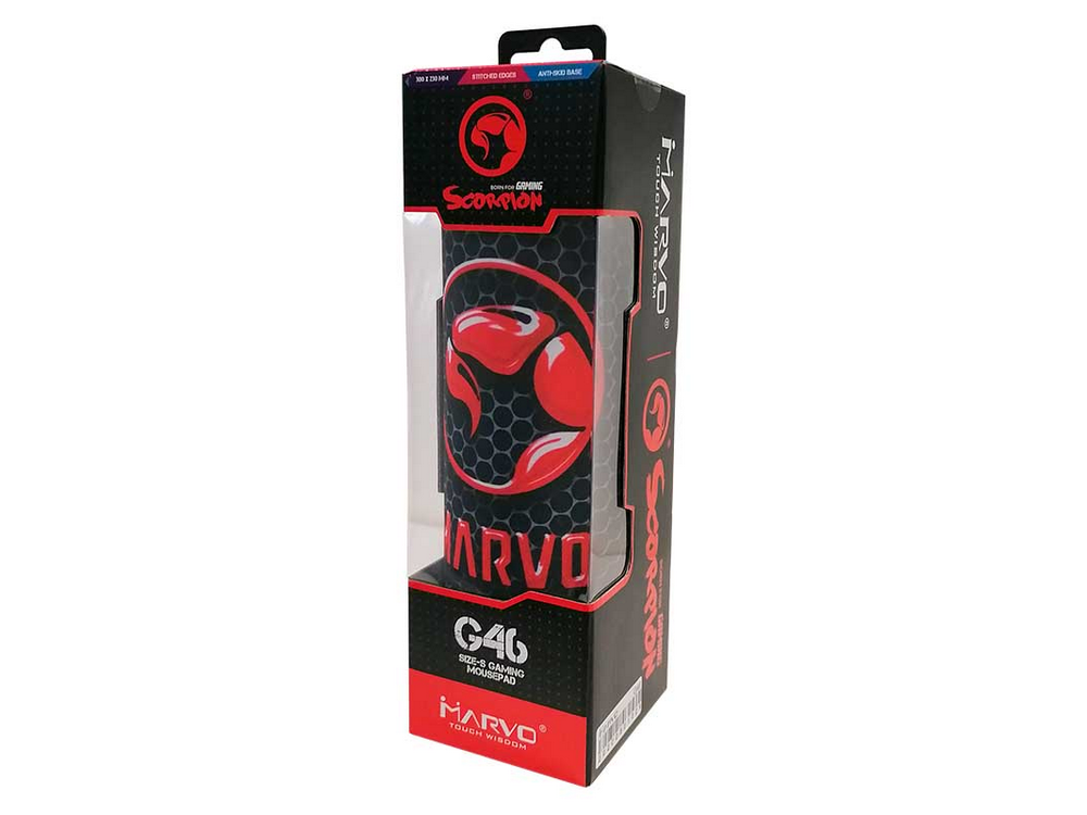 Alfombrilla gaming - Scorpion MA-G46, 300 x 230 x 3 mm, Microfibra, Ergonómico, Goma antideslizante, Negro