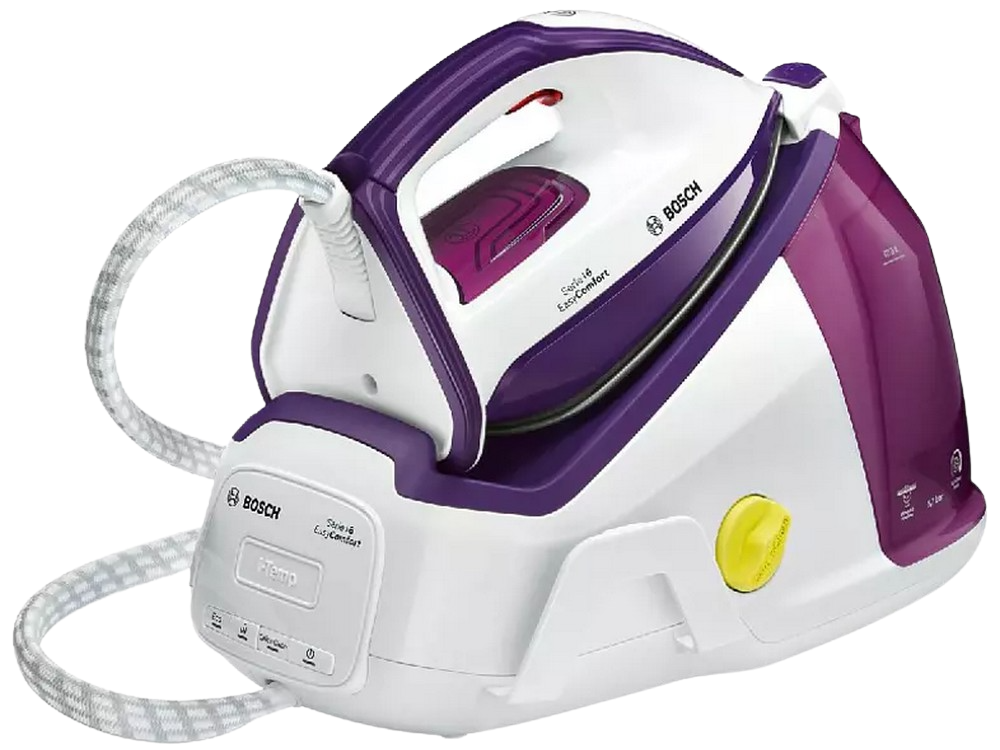 Centro de planchado - Bosch TDS6030, Potencia 2400 W, Capacidad 1.5 l, 120 g/min, Blanco/Morado