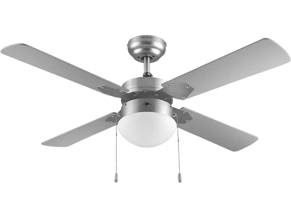 Ventilador de techo - Cecotec EnergySilence Aero 450, Con luz, Función frío y calor, 50W, 106 cm, Inox