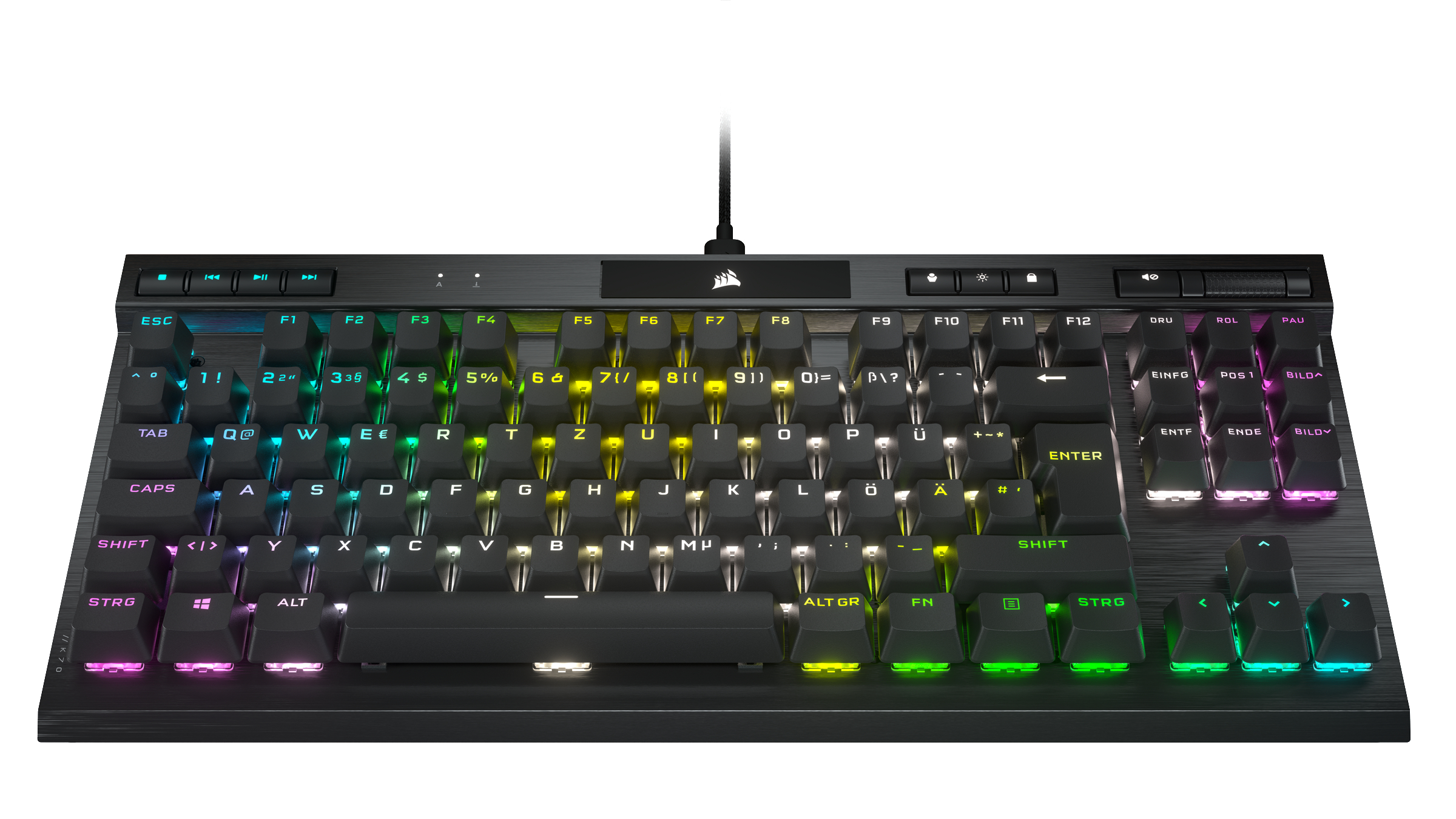 CORSAIR K70 RGB TKL Champion Series, Gaming Tastatur, Mechanisch, Cherry MX Speed, kabelgebunden, Schwarz